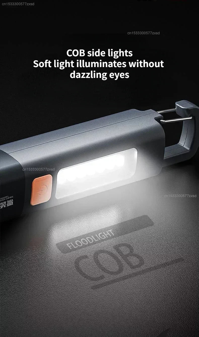 Xiaomi Outdoor Flashlight Portable Strong Light Variable Focus with Floodlight Side Lights Long Range Rechargeable Flashlight