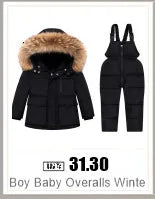 -30 degree Winter Ski Suit Plus Velvet Baby Jumpsuit Boy Overalls Warm Kids toddler girl Clothes Children Clothing coat overcoat