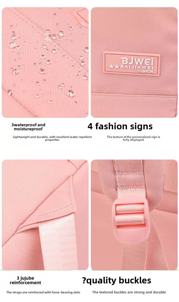 BAIJIAWEI brand college and high school student school backpacks Nylon orthopedic school bags reduces the burden girls schoolbag - AIAZ