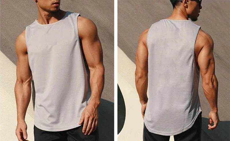 Men's Clothing Bodybuilding Gym T-shirts for Men Basketball Man Sleeveless Shirt T-shirt Vest Summer Clothes Tops Tees - AIAZ