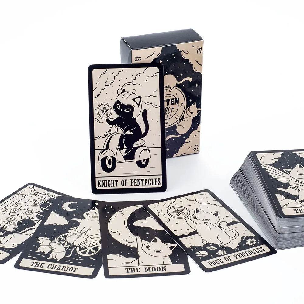 78 Card Deck Kitten Tarot Oracle Card Fate Divination Leisure Entertainment Family gatherings Tarot Card Game - AIAZ