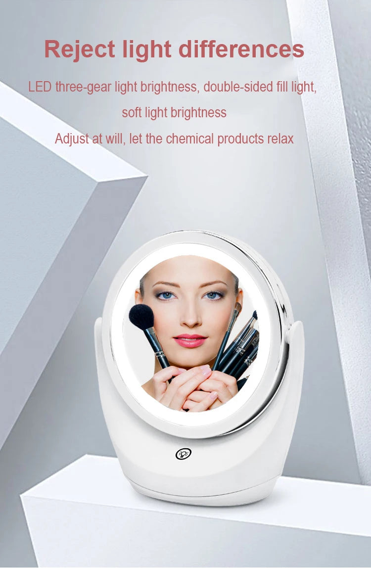Xiaomi Youpin Mirror 1X-5X Magnification 360 Degree Rotation Portable Double Sided Desktop Intelligent With Light Makeup Mirror