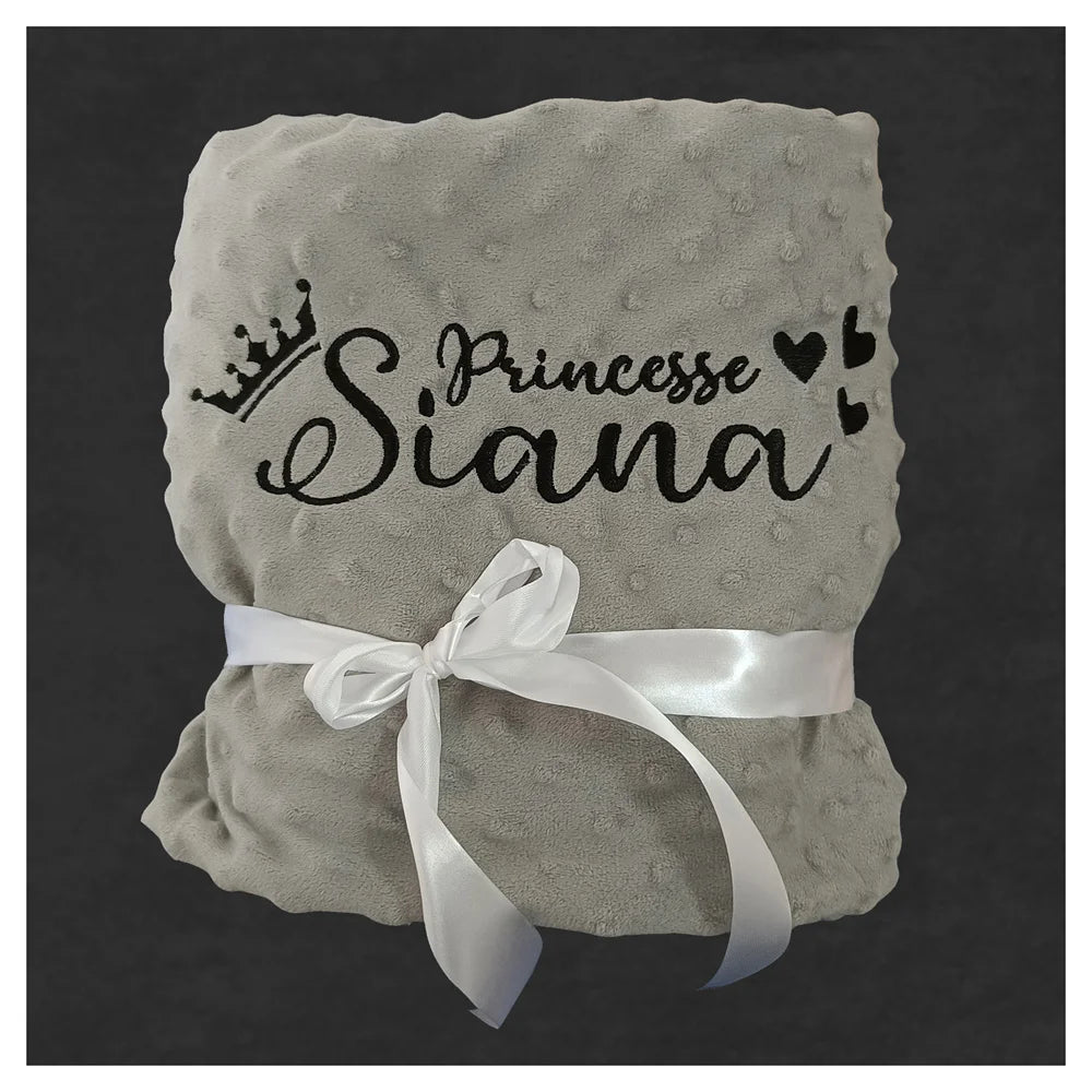 Personalized Bubble Minky Fleece Baby Blanket with Name DIY Custom Toddler Crib Stroller Blanket For Newborn Baby Birthday Gift