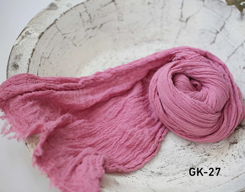 Newborn Cheesecloth Wrap Baby Photography Props Posing Fabric Cotton Stretch Blanket Hand Dyed Newborn Layer Wrap
