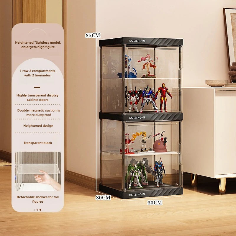 Handmade Display Cabinet, Decorative Model, Building Block Storage Box, Transparent Lego Layered Toy Rack for Household Use
