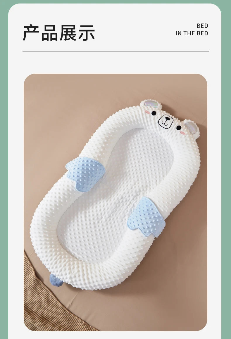 92 Baby Bedside Sleeper - Newborn Lounger Cushion, Anti-Reflux, Sleep Positioner for 0-3 Years, Infant Co-Sleeper.