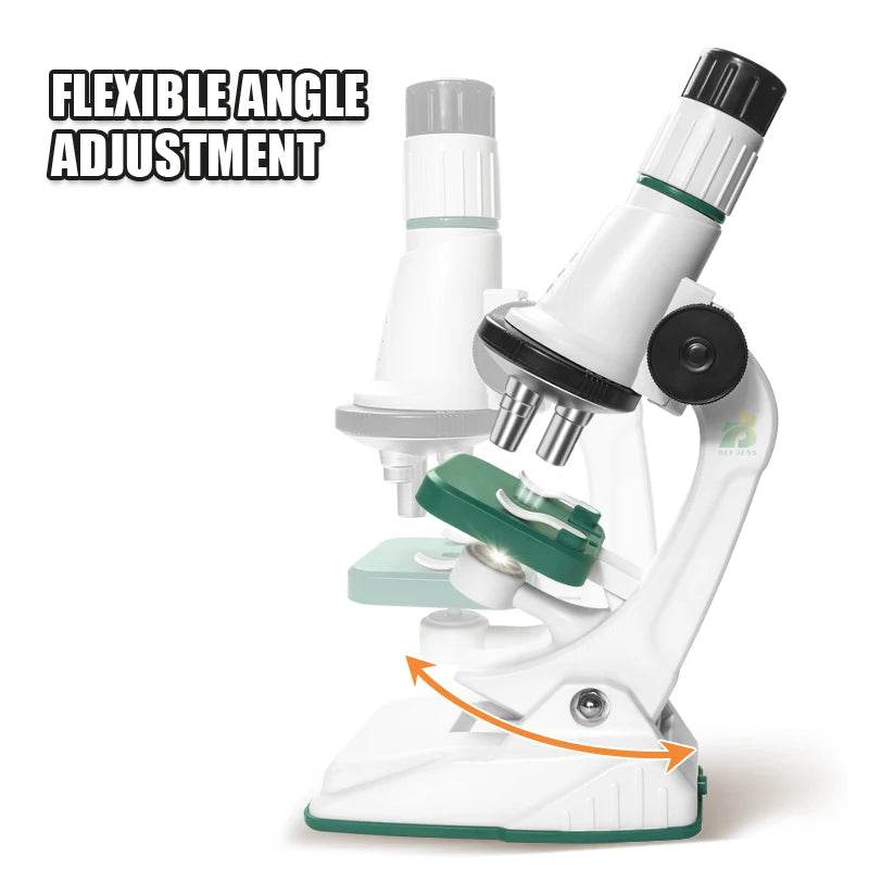 Children Science Biological 200x 600x 1200x Pocket Microscope Set Lab With LED Refined Instruments Montessori Education Toy - AIAZ