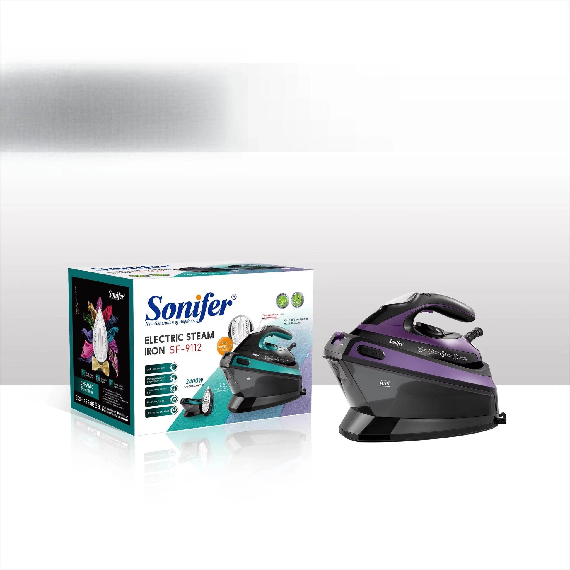 HOT Sonifer SF-9112 Household 1.5L Water tank Vertical Press Electric Steam Station Iron for Clothes - AIAZ