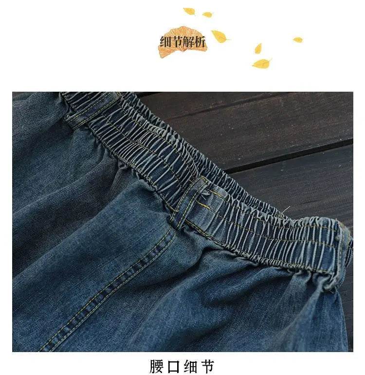 Summer Thin High-waisted Retro Denim Shorts for Women Loose Mid-pants New Wide-leg Large Pocket Five-point Pants - AIAZ