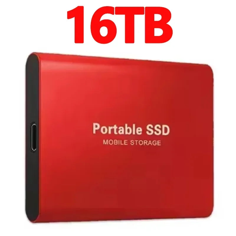 High-Performance SSD 1TBOriginal Hard Drive 128TB Ultra - Thin External Hard Disk 256TB USB3.1 for MAC/Laptop/Phone/Computer