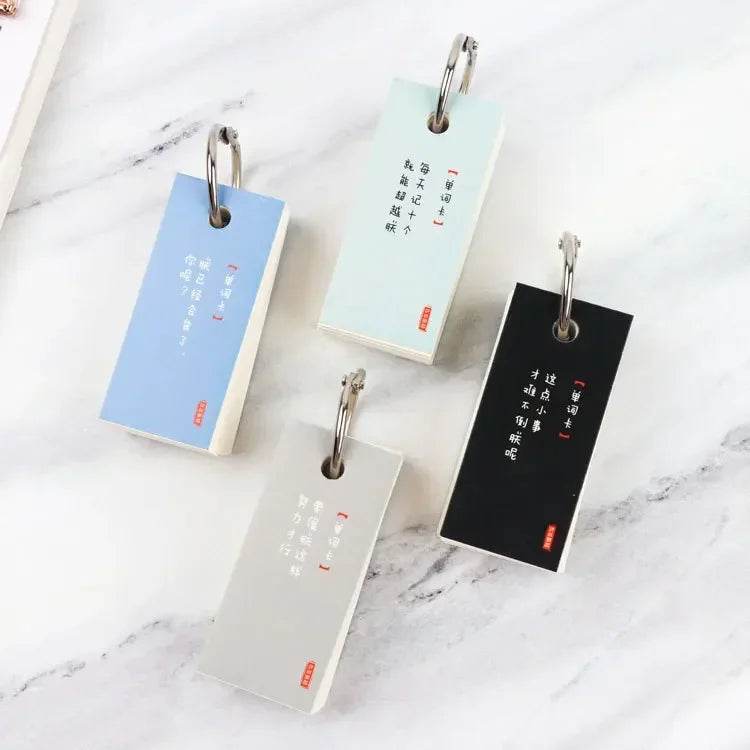 110 Sheets Lovely Mini Notebook School Supplies Stationery Vocabulary Writing Reciting Book Sticky Note Loose Leaf Memo Cards - AIAZ