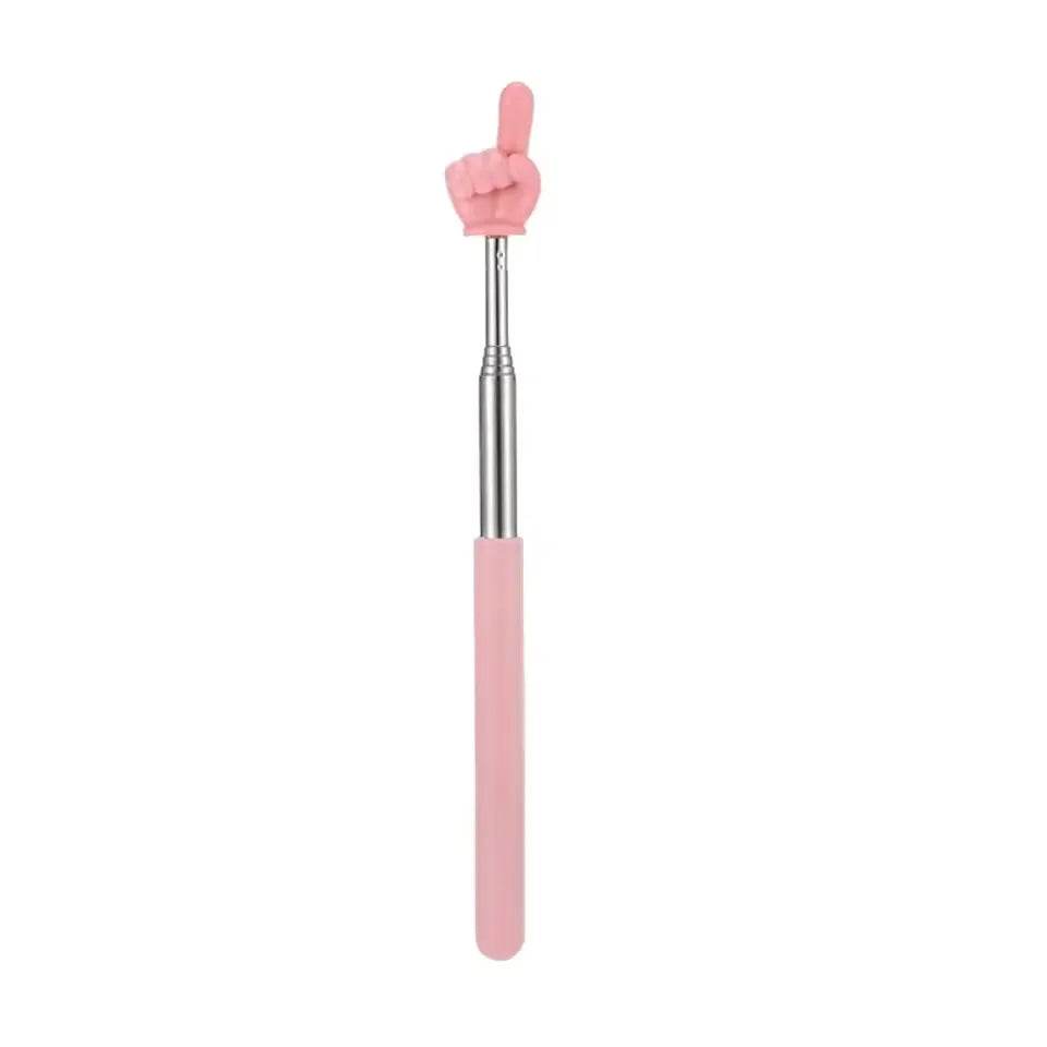 Stainless Steel Teaching Pointer Telescopic Rod Finger Design Teaching Stick Finger Reading Sticks School Office Supplies - AIAZ