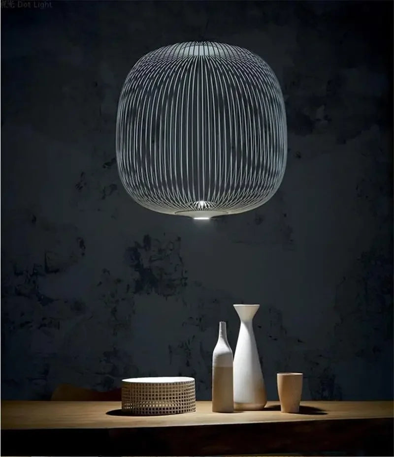 Replica Foscarini Spokes 1/2 Suspesnsion White Pendant Lamp Dining room Bar Kitchen Island Birdcage Light Italian Designer Lamp