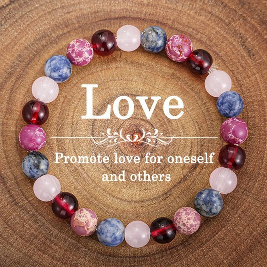 Multi-Color Natural Stone Love Symbolic Beads Bracelet Attracts Good Luck And Love Lapis Lazuli For Bracelets Meaning Jewelry