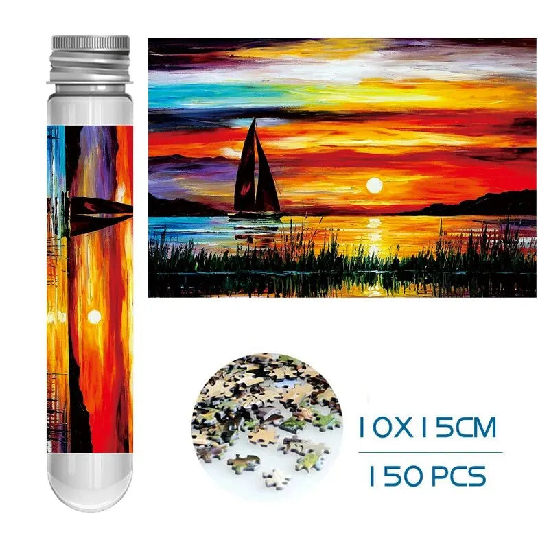 MaxRenard Jigsaw Puzzle Mini Pieces 150pcs Test Tube Educational Toy Family Game Portable Leisure Toy