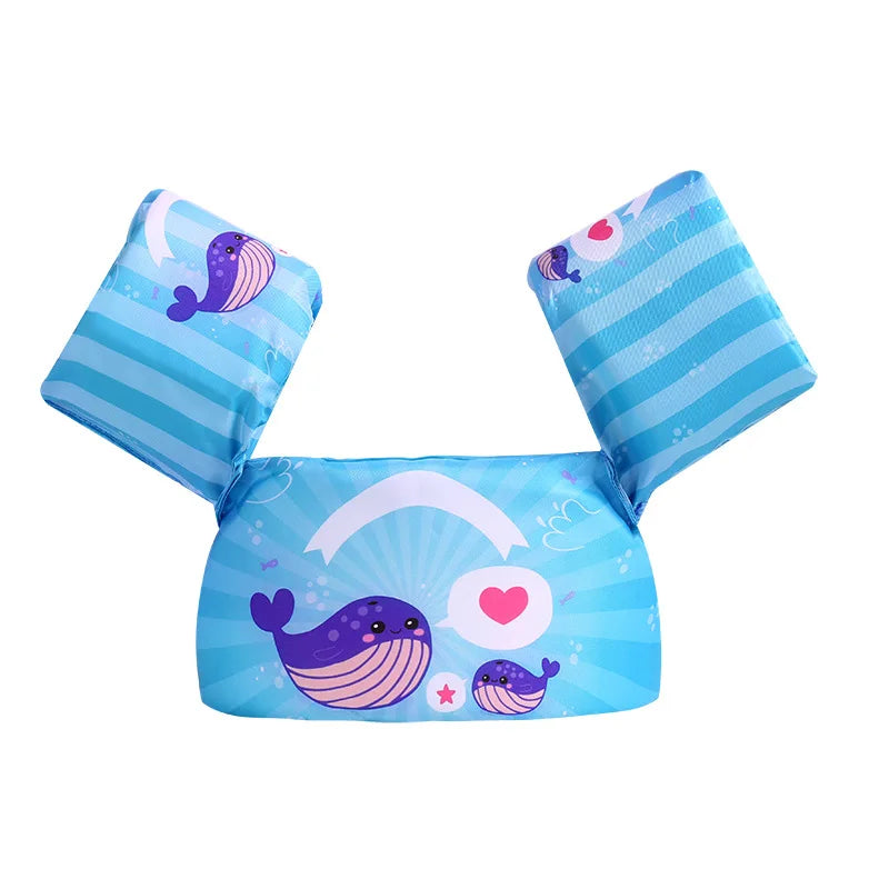 Baby Float Cartoon Arm Sleeve Swimsuit Foam Safety Adjustable Life Jacket Swimming Training Floating Pool Float Swimming Ring