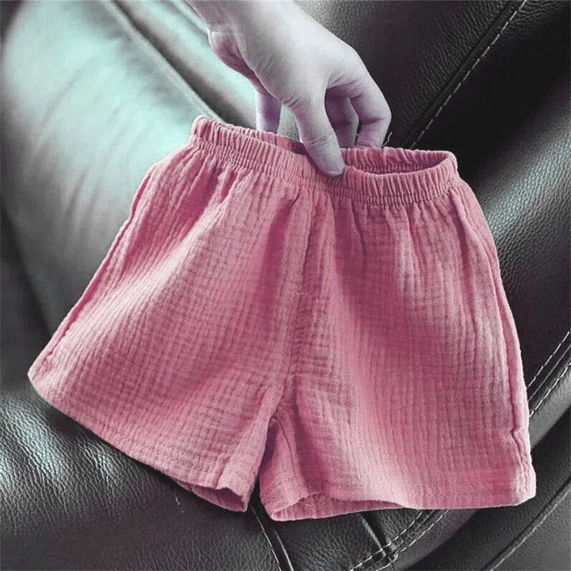 Baby Cotton Linen Shorts Summer New Children's Solid color Short Pant Boys Girls Thin Short Pants Girls Boy Clothing - AIAZ