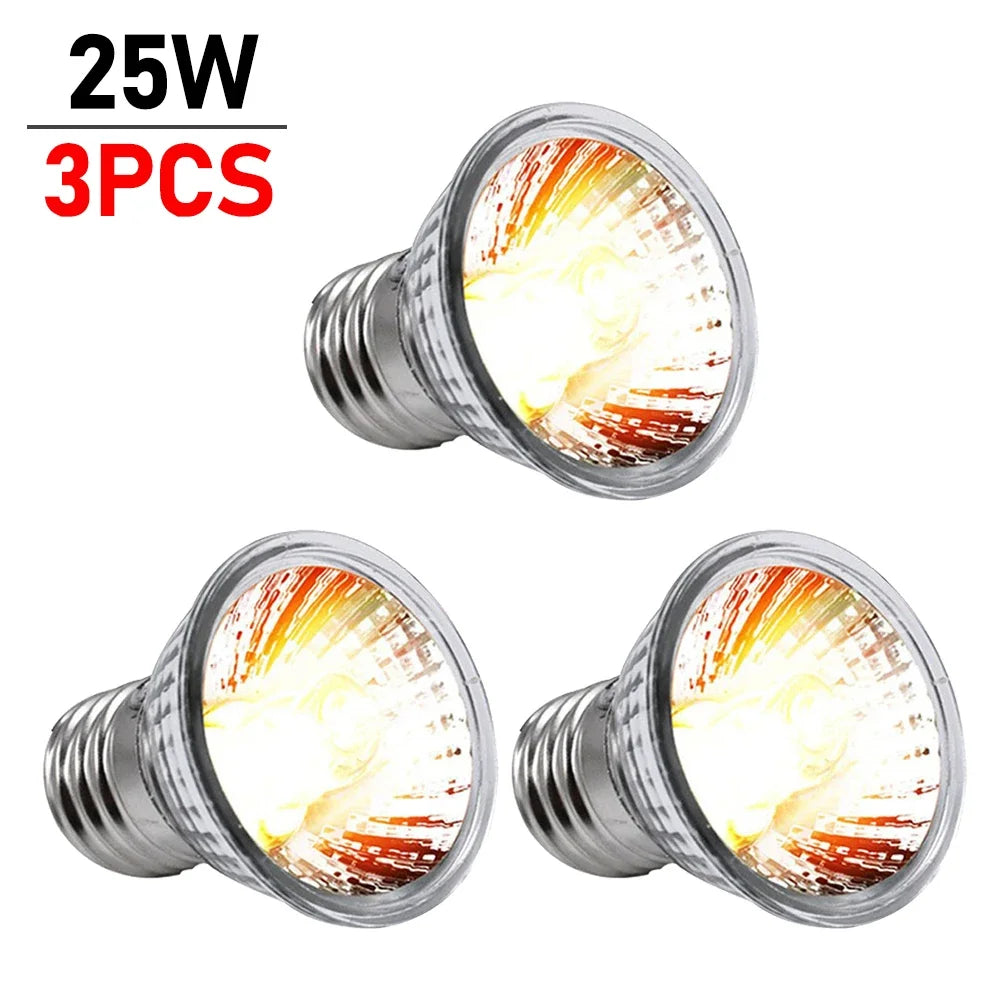 1-10PCS 25/50/75W UVA+UVB Reptile Lamp Bulb Turtle Basking UV Light Bulbs Heating Light Full Spectrum Sunlamp for Amphibians