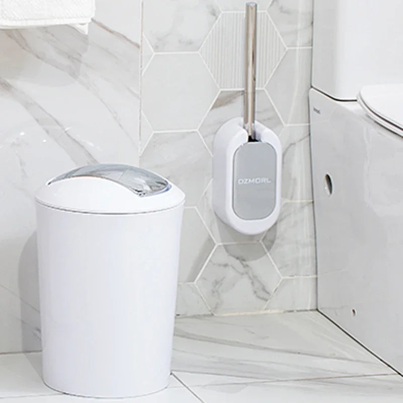 Golden Paper Holder Wall-mounted Toilet Brush Plastic Creative Toilet Paper Box Nordic Trash Can Waste Bins Bathroom Accessories