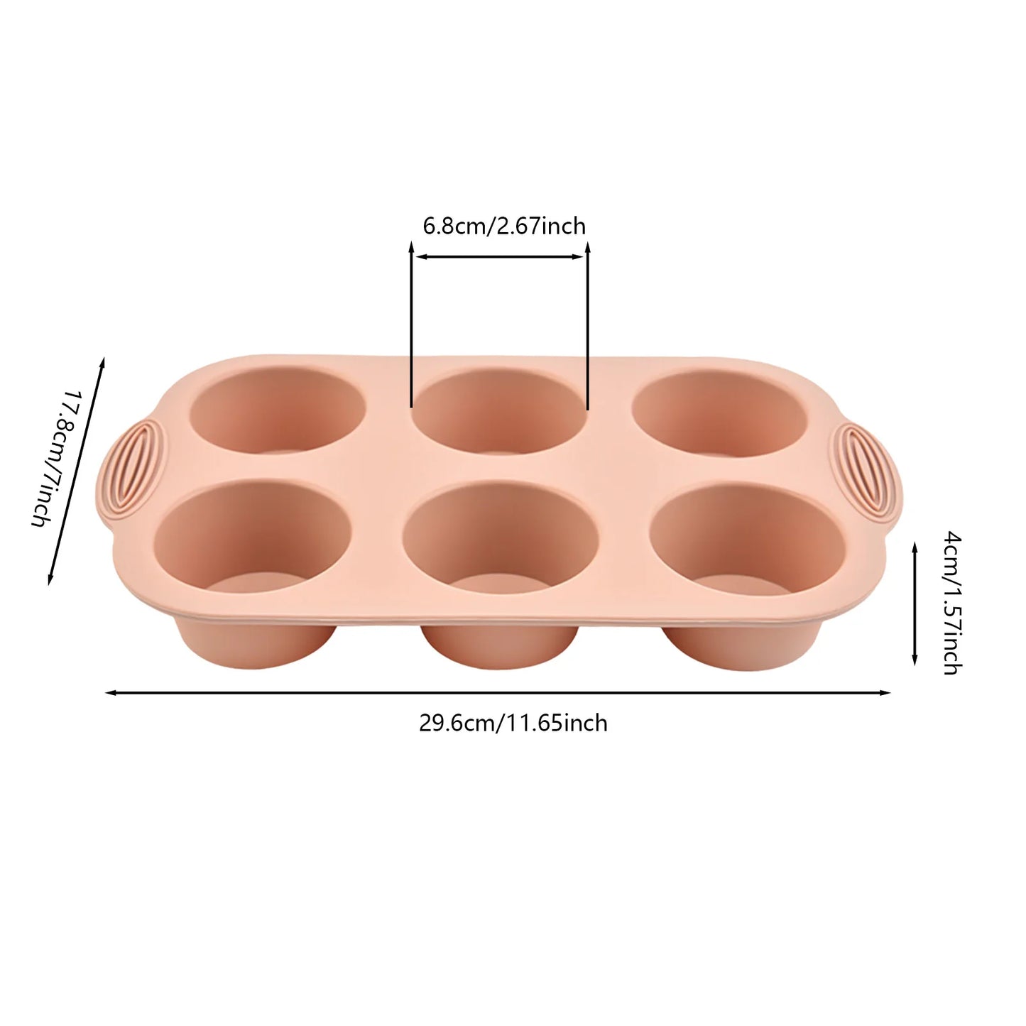 Silicone Cake Mold Pan 6 Cup Baking Tray Non-Stick Muffin Mould Cupcake Baking for Cakes Biscuit DIY Cake Kitchen Accessories