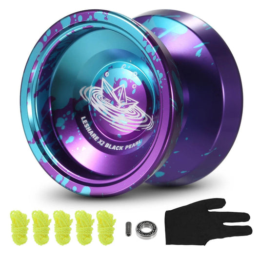 LESHARE Yoyo Ball Aluminum String Trick YoYo Balls Competitive Yo Yo Gift with Bearing Strings and Gloves Classic Toys - AIAZ