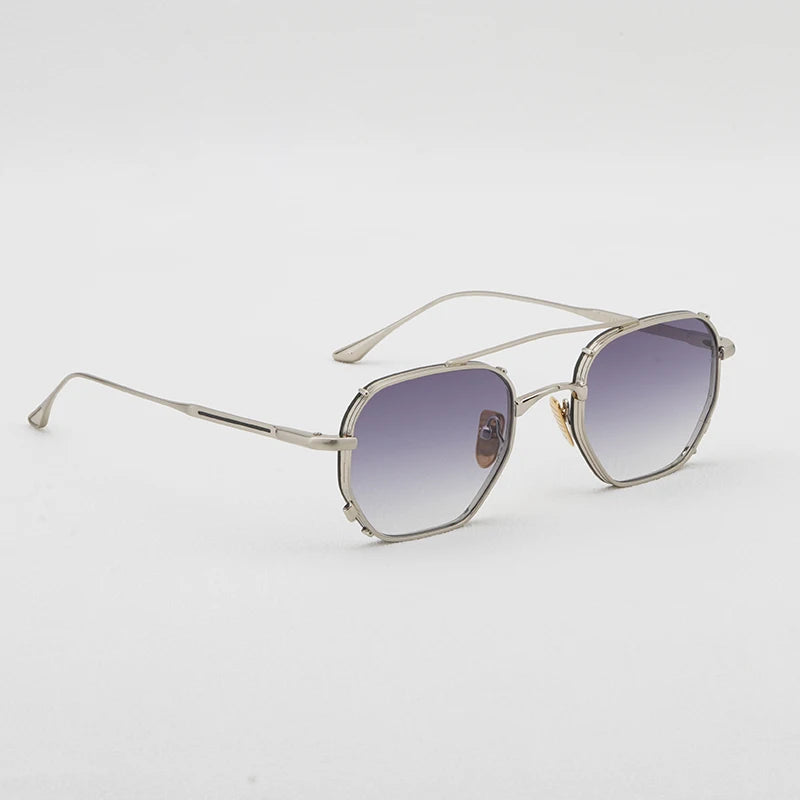 MARBOT Sunglasses Double Bridge Design Handmade Quality Alloy Rectangular Designer Brand Classic Alloy Glasses Outdoor UV400