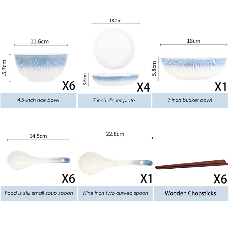 Luxury Ceramic Tableware Sets 24PCS Bone China Cutlery Microwave Dishwasher Safe Durable Elegant Ceramic Plates Dinner Sets