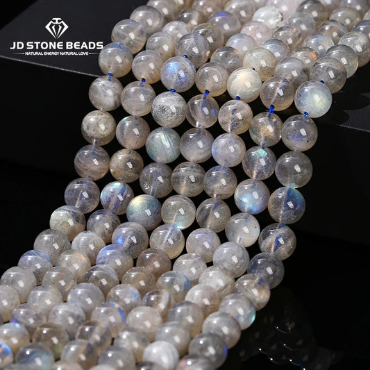 3A Natural Gray Moonstone Irisation Shiny Labradorite Fine Gems 4 6 8 10mm For Jewelry Making Diy Necklace Bracelet Accessory