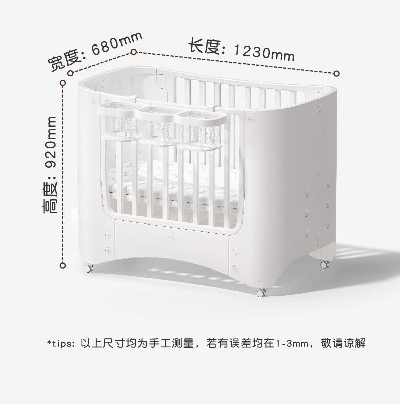 zz  Movable Crib Bed Diaper-Changing Table Lifting Multifunctional Children's Bed Cradle Newborn