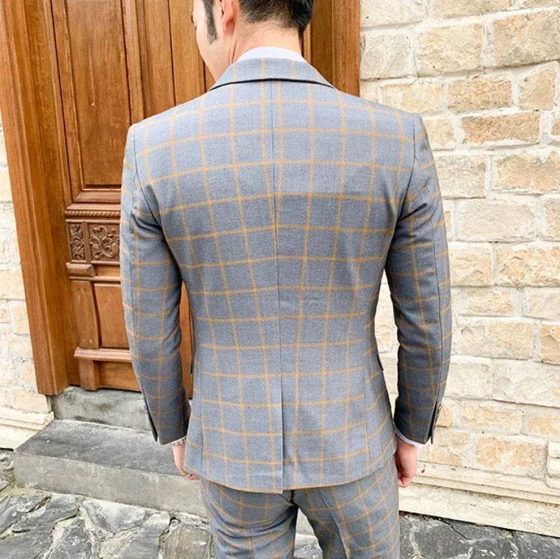 2025 Suit (Blazer+ Pants) Men's Fashion Hosts British Style Work Business Wedding Casual Art Style Elegant Gentleman Suit M-5XL - AIAZ