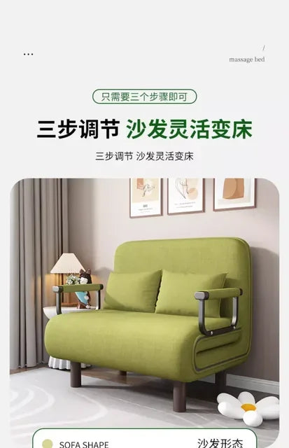 Modern Simple Foldable Sofa Bed Multi-functional Internet Celebrity Living Room Double Push Retractable Sofa Home Furniture