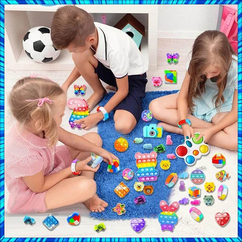 120/206pcs Kids Birthday Party Favors Set Toys Children Pinata Filler Bulk Supplies Boys Girls Classroom Carnival Prizes Favors - AIAZ