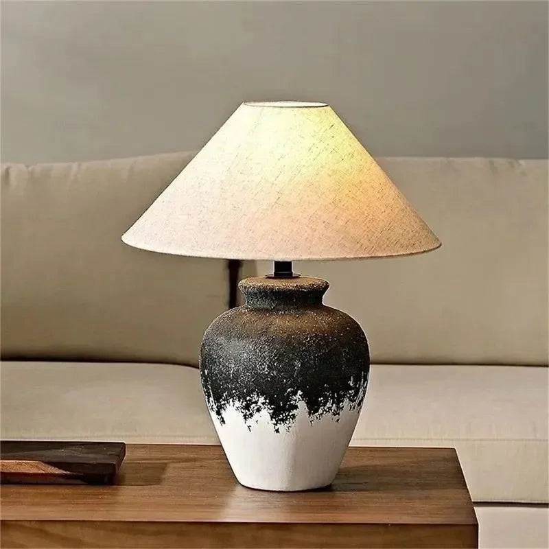ULANI Contemporary Ceramic Table Lamp American Retro Creativity Living Room Bedroom Study Villa Hotel Homestay Desk Light