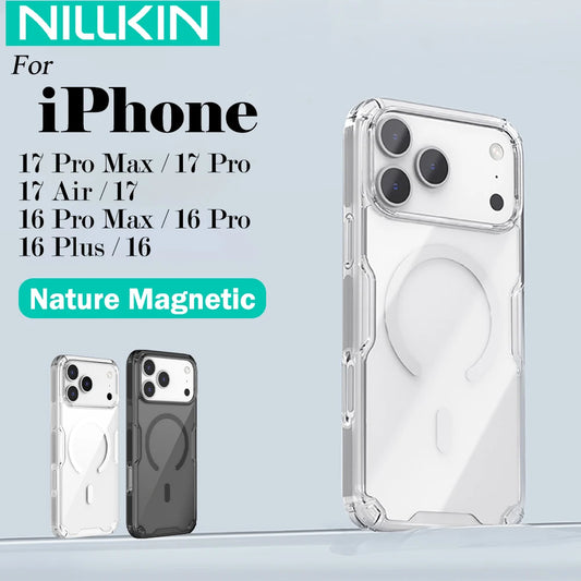 Nillkin For iPhone 17 Pro Max 17 Air 16 Pro Max 17Pro 16Pro Nature Pro Magnetic Transparent TPU Frame Cover Phone Case
