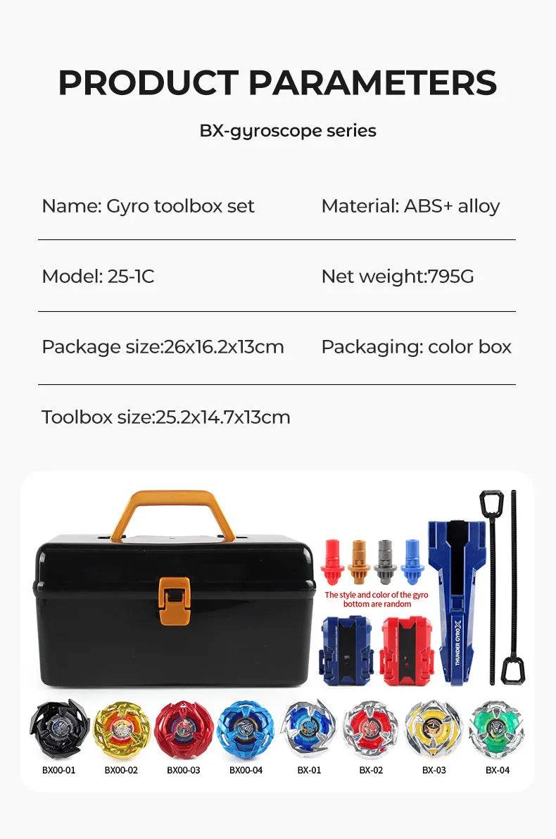 8 PCS BX Bey X with Grip and Launchers Tool box Set Toys - AIAZ