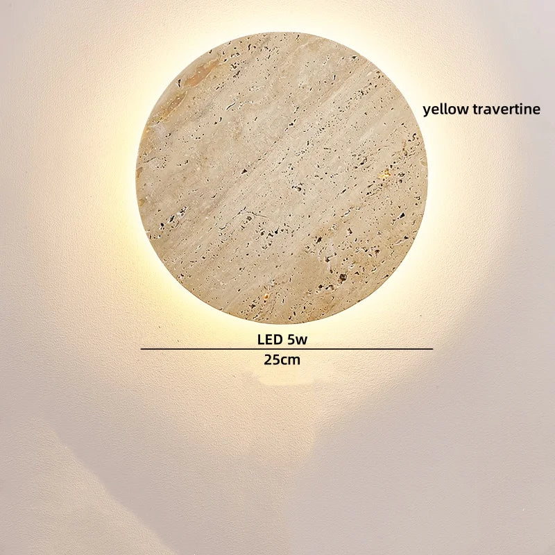 IWHD White Glass Interior LED Wall Lamps Reading With Switch Yellow Travertine Stone Bathroom Mirror Stair Light Wandleuchte