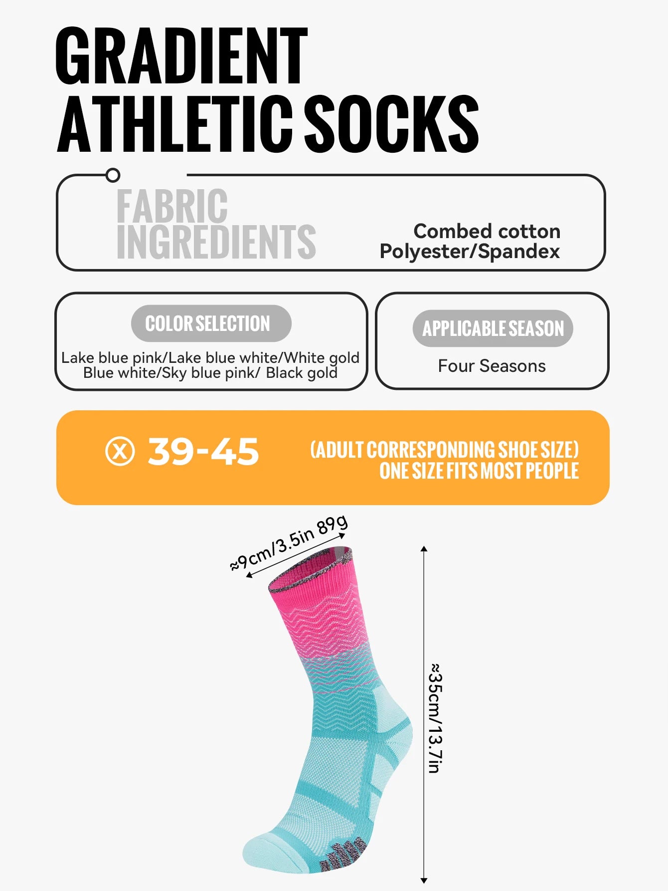 WRELS Socks Athletic Cushion Moisture Wicking Sports Socks Thickening Towel Bottom Sweat Absorbing Shock-absorbing Running Socks