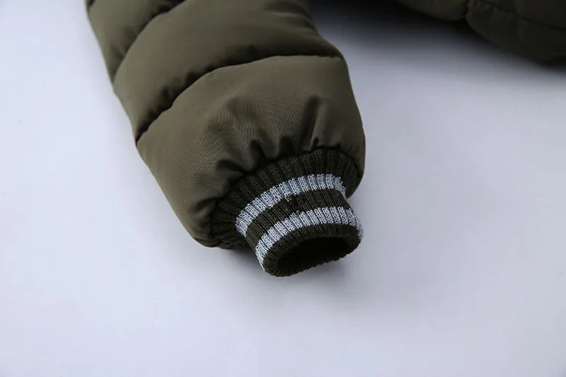 Autumn Winter Boys Jacket New Keep Warm Baby Coat Hooded Zipper Fashion Fur Collar Boys Outerwear 2 3 4 5 6 Years Kids Clothes