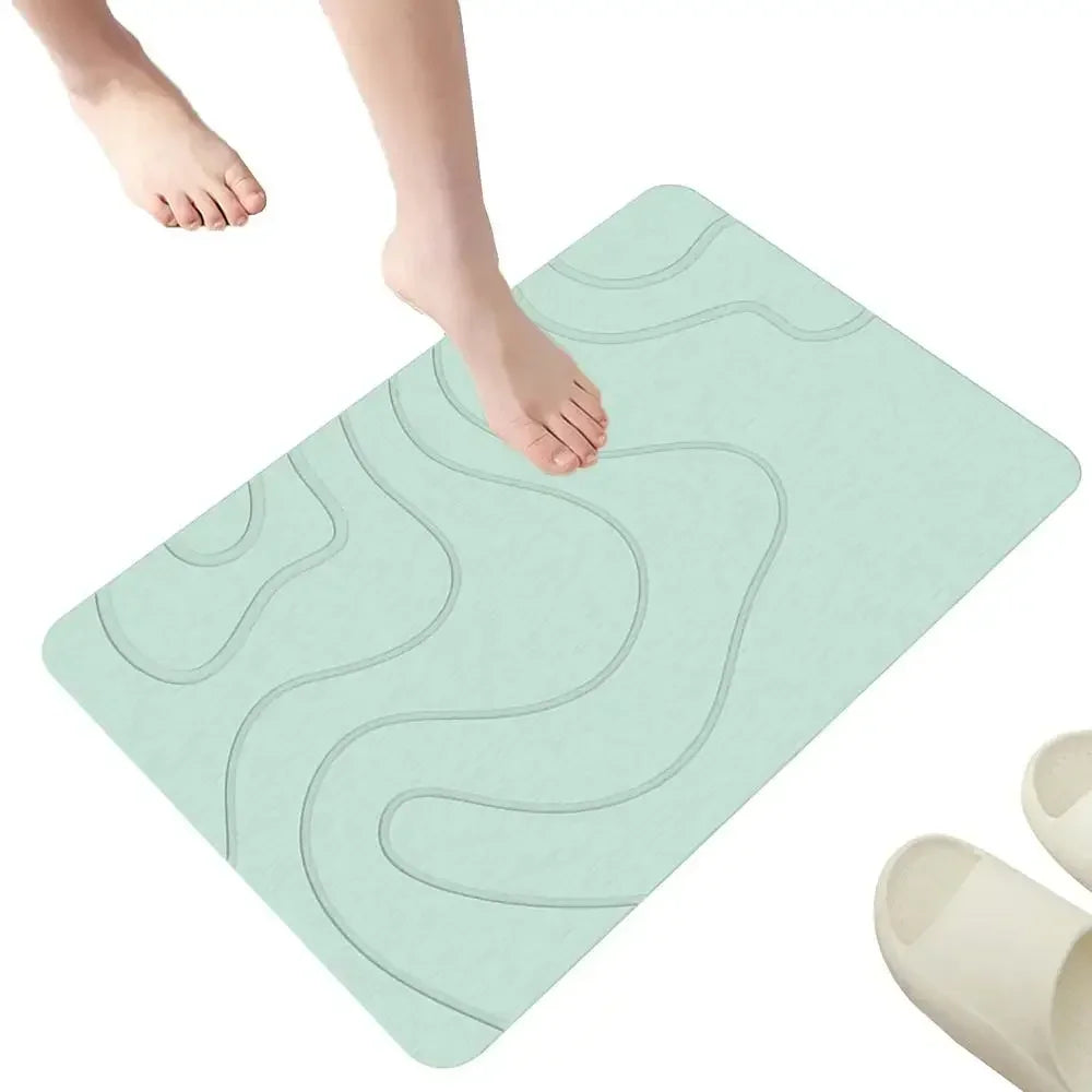 Absorbent Stone Bath Mat Toilet Door Non-slip Mat Entryway Rugs Bathroom Rugs FloorMat Quick Drying Diatomite Stone Shower Mats
