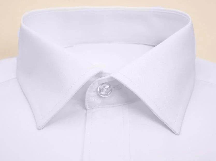 Men Formal Shirt Long Sleeve Office Solid Color Anti-Wrinkle Fashion Business Pocket White Social Pocket Shirts 5XL 6XL 7XL - AIAZ