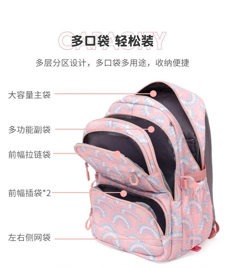 School Bags Girls Casual Travel Backpack Children Middle School Students Backpacks Business Oxford Waterproof Rucksack No Wheel - AIAZ