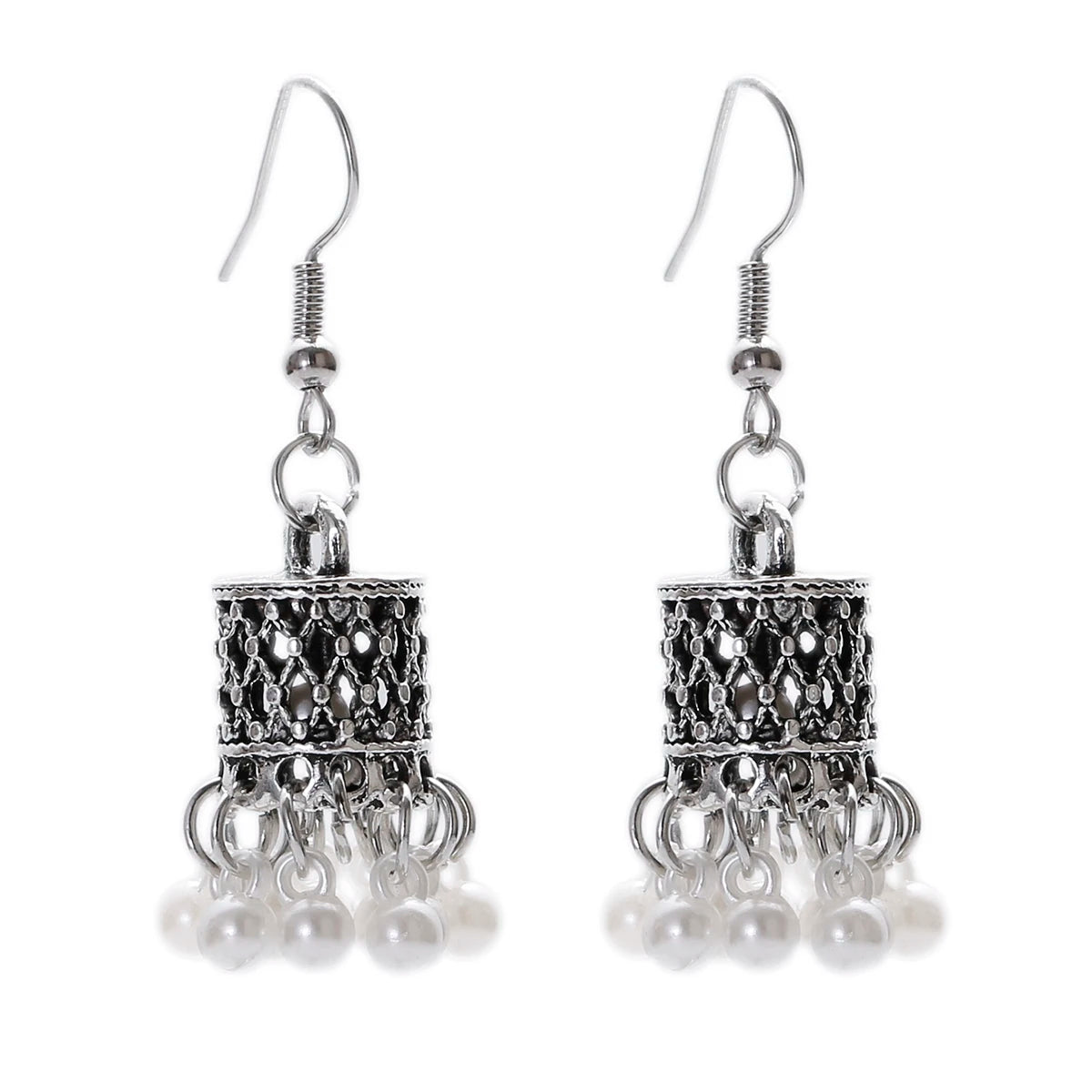 Boho Afghan Ethnic Drop Earrings For Women Pendient Gold Color Gyspy Silver Color Bell Ladies Indian Earring Jewelry