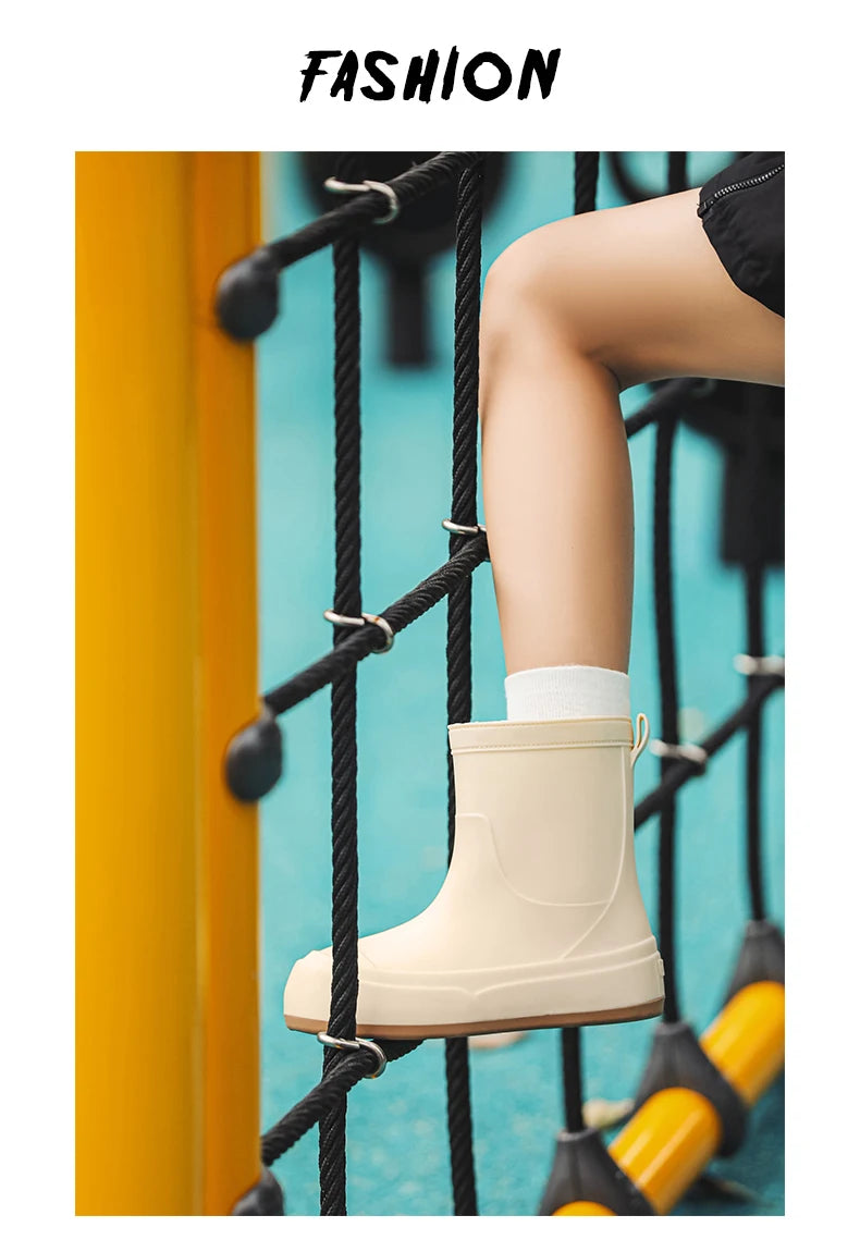 Cute Parent-Child Rain Boots Women's Anti-Slip Waterproof oes Four Seasons Universal Slip-Resistant Rubber Boots