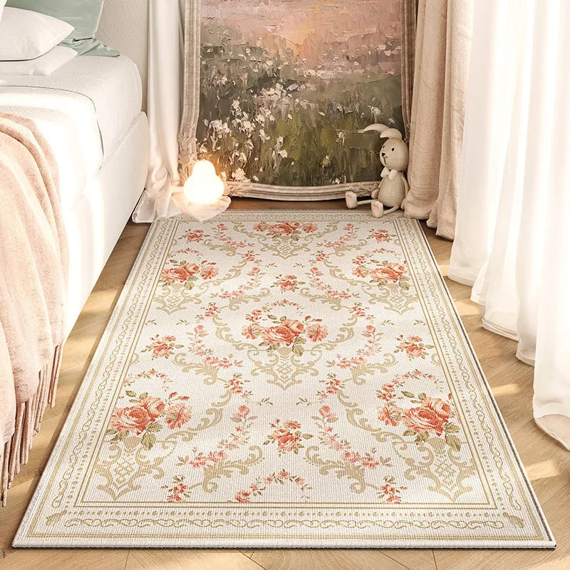 American Retro Bedroom Bedside Carpet Fashion Flower No-clean Wipe Coffee Table Mat Soft Living Room Sofa Cloakroom Rug Ковер 러그