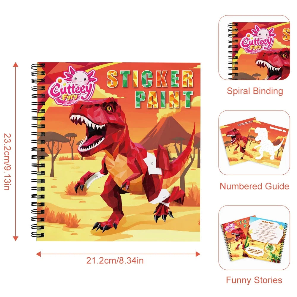 Montessori Sticker Puzzle Book With Story For Kids Educational Jigsaw Sticker Creative Games Children's Mosaic Toy Birthday Gift