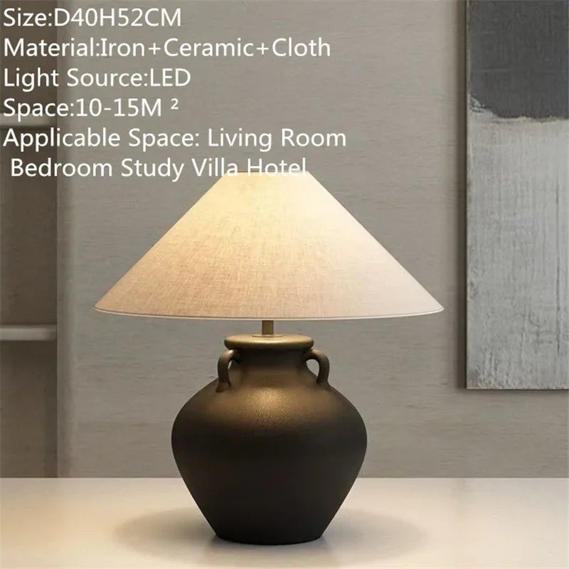 ULANI Contemporary Ceramic Table Lamp American Retro Creativity Living Room Bedroom Study Villa Hotel Homestay Desk Light