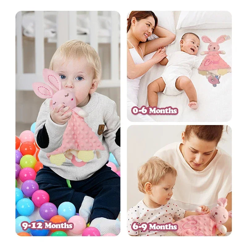 Personalized Name Baby Knitted Blanket Set Infant Cotton Blanket with Soft Comforter Toy&Percifer Baby Shower Gifts Bith Gift