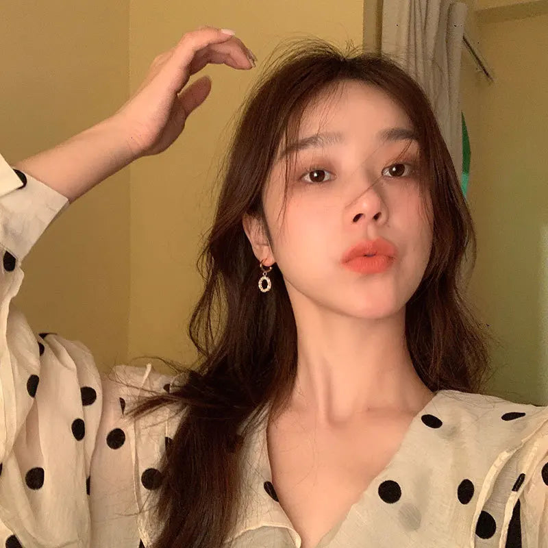 New High-end Atmosphere Decoration Shine Fashion Women Temperament Personality Exaggerated Earring Wedding Jewelry Birthday Gift