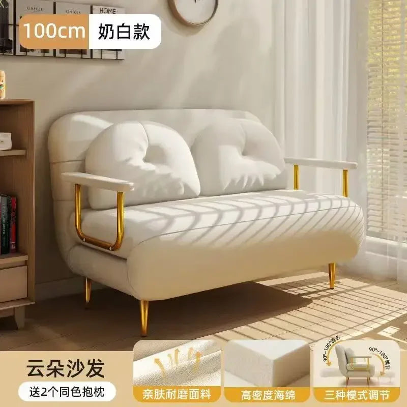 Foldable Sofa New Sofa Bed Dual Use Single Small Unit Balcony Living Room Multi Functional Clouding Stretching Relaxing Sofa
