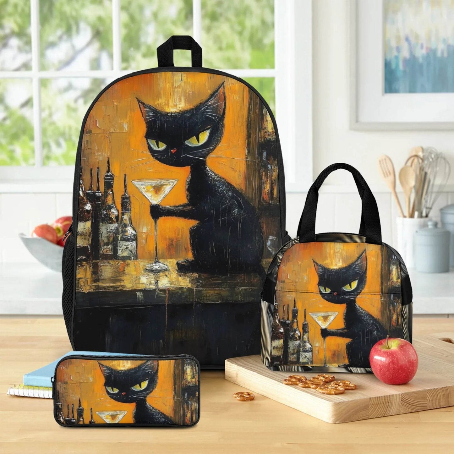 3Pcs Set School Backpack with Front Pocket,Cartoon L-eveling School Bags for Girls Boys,Large Child Backpack - AIAZ